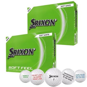 Picture of Srixon Soft Feel Golf Balls (2 Dozen Personalised) White