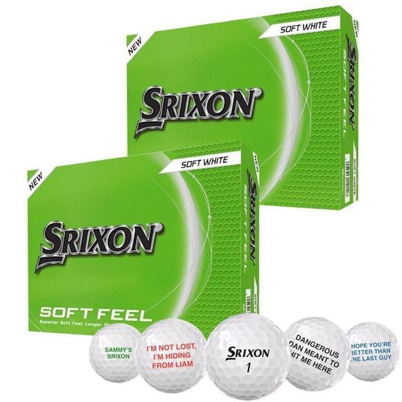 Picture of Srixon Soft Feel Golf Balls (2 Dozen Personalised) White