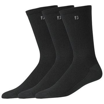 Picture of FootJoy Mens ProDry Crew Socks 3 Pair Pack - Black - 17140