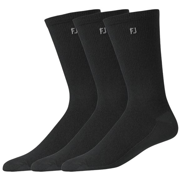 Picture of FootJoy Mens ProDry Crew Socks 3 Pair Pack - Black - 17140