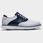 Picture of FootJoy Mens Traditions Golf Shoes 57981 White/Navy/Blue (2026)