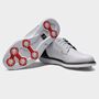 Picture of FootJoy Mens Traditions Bulcher Golf Shoes 57979 White/Black/Red (2026)