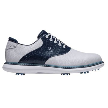 Picture of FootJoy Mens Traditions Golf Shoes 57981 White/Navy/Blue (2026)