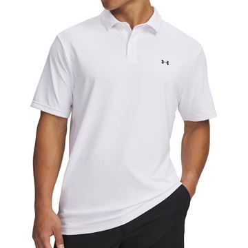 Picture of Under Armour Men's UA Tee To Green Polo White/Black 6012303