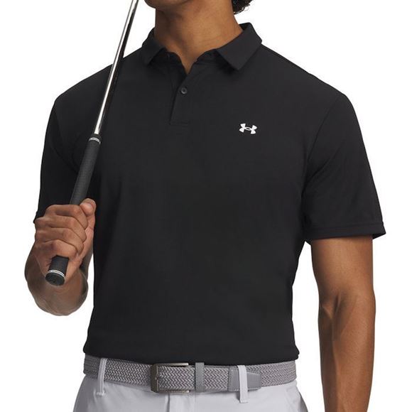 Picture of Under Armour Men's UA Tee To Green Polo Black/White 6012303