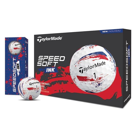 Picture of TaylorMade SpeedSoft Ink Golf Balls - Red/Blue 2026