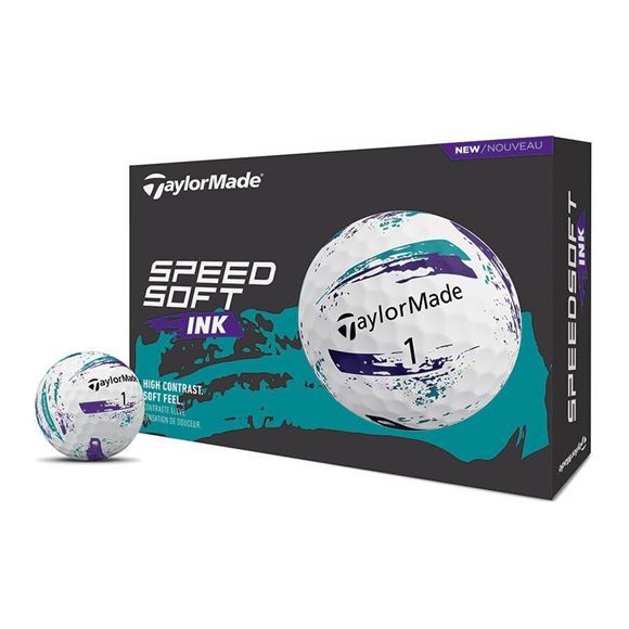 Picture of TaylorMade SpeedSoft Ink Golf Balls - Purple/Teal 2026