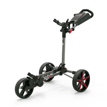 Picture of Powakaddy DLX-Lite FF Push Golf Cart - Gunmetal with Red Trim
