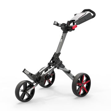 Picture of Powakaddy Micra Push Trolley - Gunmetal with Red Trim