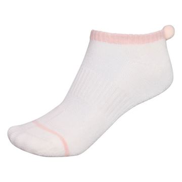Picture of FootJoy Ladies ProDry Pom Pom Socks White/Pink 11500